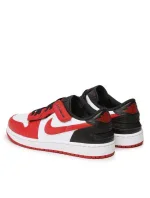 Air Jordan 1 Low FlyEase M DM1206-163 Red and White with Black - Nike