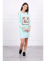 Šaty s 3D grafikou a ozdobnými volánmi mincovňa