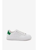 Trampki Sneakersy Męskie Z Eko Skóry Big Star OO174116 Biało-Zielone