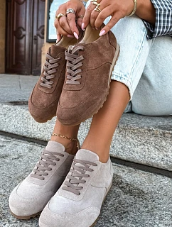 Tenisky Barefoot z prírodného semišu Zazoo N1422, hnedé