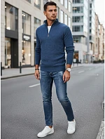 Pánsky tmavomodrý sveter FashionStreet WX2340 Pánsky tmavomodrý sveter FashionStreet WX2340