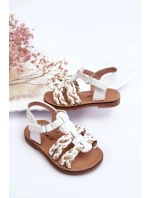 Dziecięce Sandały Na Rzep Z Paseczkami Białe Sammy