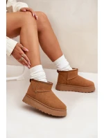 Śniegowce Damskie Na Platformie Ocieplane Futerkiem Camel Vesirae