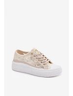Lee Cooper LCW-26-44-4481 Dámske šnurovacie tenisky na platforme Beige Lee Cooper LCW-26-44-4481 Dámske šnurovacie tenisky na platforme Beige