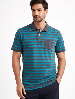 Pánske polo tričko 500750 zeleno-šedé - Jockey