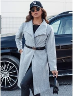 Dámsky jesenný dlhý kabát CELESTIA svetlo šedý FashionStreet NY0684