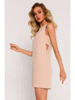 M778 Šaty bez rukávov s prieramkami - béžové