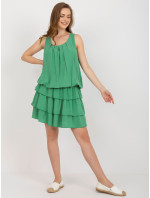 Zelené letné šaty s volánmi OCH BELLA