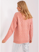 Svetloružový pletený sveter