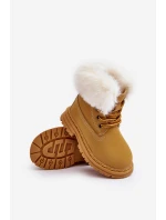 Dziecięce Trapery Botki Na Suwak z Futerkiem Camel Gerande