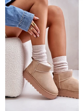 Dámske zateplené snežnice na platforme s kožušinou Beige Xamella Dámske zateplené snežnice na platforme s kožušinou Beige Xamella