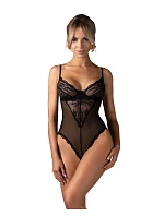 Dámske body Perisia Crotchless Teddy black - Obsessive