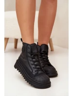 Wysokie Trampki Damskie Ocieplane Big Star OO274A355 Czarne