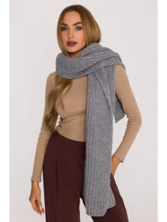 M896 Rebrovaná šatka - sivá