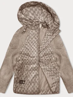 Bunda nadrozmernej ťavej farby z rôznych lepených materiálov od spoločnosti Vaston na prechodné obdobie (F-23729-2#)