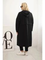 Dámska bavlnená mikina s kapucňou a vreckami v čiernej farbe