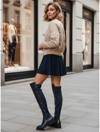 Dámske vysoké čižmy tmavomodré FashionStreet ZY1281