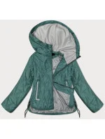 Dámska bunda v tmavej tyrkysovej farbe s ozdobným prešívaním BH Forever (BH-2331)