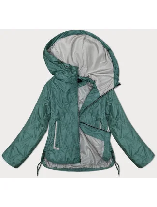 Dámska bunda v tmavej tyrkysovej farbe s ozdobným prešívaním BH Forever (BH-2331)