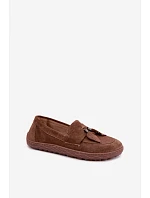 Mokasíny Barefoot z prírodnej semišovej kože Zazoo 10220, hnedé Mokasíny Barefoot z prírodnej semišovej kože Zazoo 10220, hnedé