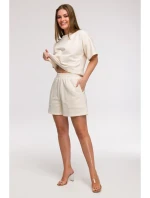 B295 Šortky s vreckami - vanilka