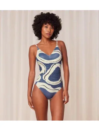 Dámske jednodielne plavky Summer Allure OP 01 blue/ecru - Triumph