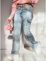 Dámske nákladné baggy džínsové nohavice ARGORAVE modré FashionStreet UY2226 Dámske nákladné baggy džínsové nohavice ARGORAVE modré FashionStreet UY2226