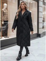 Dámsky prešívaný dlhý kabát TRENDIFY black FashionStreet TY4378z Dámsky prešívaný dlhý kabát TRENDIFY black FashionStreet TY4378z