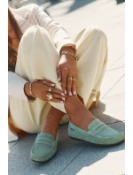 Zamszowe Mokasyny Damskie Big Star RR274945 Zielone