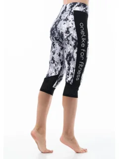 Dámske krátke čiernobiele športové legíny A6103 - Litex