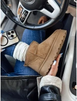 Dámske snežnice na platforme beige FashionStreet ZY1066