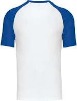 Kariban K 330 Baseballové tričko 20.K330 biele/kráľovská modrá