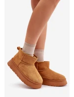 Niskie Śniegowce Damskie Na Platformie Ocieplane Futerkiem Camel Saldren Niskie Śniegowce Damskie Na Platformie Ocieplane Futerkiem Camel Saldren