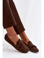 Dámske ploché mokasíny s strapcami chocolate Marilisse