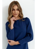 K148 Trapézové šaty - tmavomodré