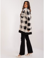 Čierno-béžový dámsky sveter s výstrihom