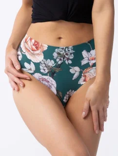 Dámske nohavičky Tea Rose Simple Brasil Maxi Green so vzorom - Julimex