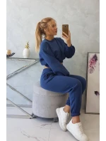 Zateplená súprava s krátkou džínsovou mikinou