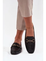 Półbuty Loafersy Damskie Z Ozdobą Czarne Priscelle