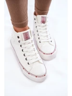 Damskie Wysokie Ocieplane Trampki Cross Jeans KK2R4044C Białe