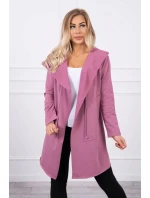 Voľná bunda s kapucňou 8928 tmavoružová - Kesi Voľná bunda s kapucňou 8928 tmavoružová - Kesi