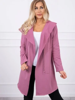 Voľná bunda s kapucňou 8928 tmavoružová - Kesi