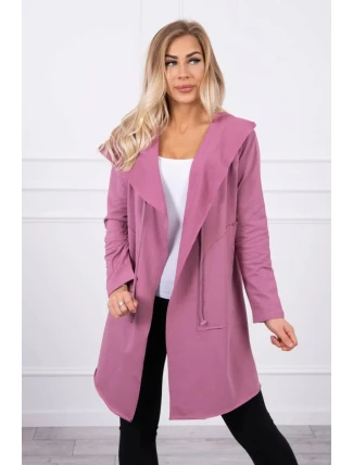 Voľná bunda s kapucňou 8928 tmavoružová - Kesi Voľná bunda s kapucňou 8928 tmavoružová - Kesi