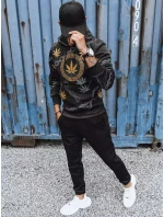 Pánska mikina s potlačou čierna FashionStreet BX5311