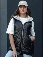 Dámska prešívaná vesta s kapucňou COLINE čierna FashionStreet TY4462