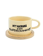 Byť naštvaný je moja nadprirodzená vlastnosť - žltý hrnček s makrónkou 200 ml Byť naštvaný je moja nadprirodzená vlastnosť - žltý hrnček s makrónkou 200 ml