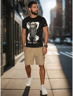 Pánske textilné bojové šortky khaki FashionStreet SX2505 Pánske textilné bojové šortky khaki FashionStreet SX2505