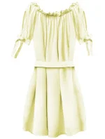 Žltá dámska tunika v španielskom štýle s pásikom (279ART)