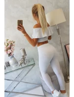 Sada s volánikmi svetlo šedá