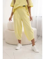 Súprava bavlnená blúzka + nohavice citrit